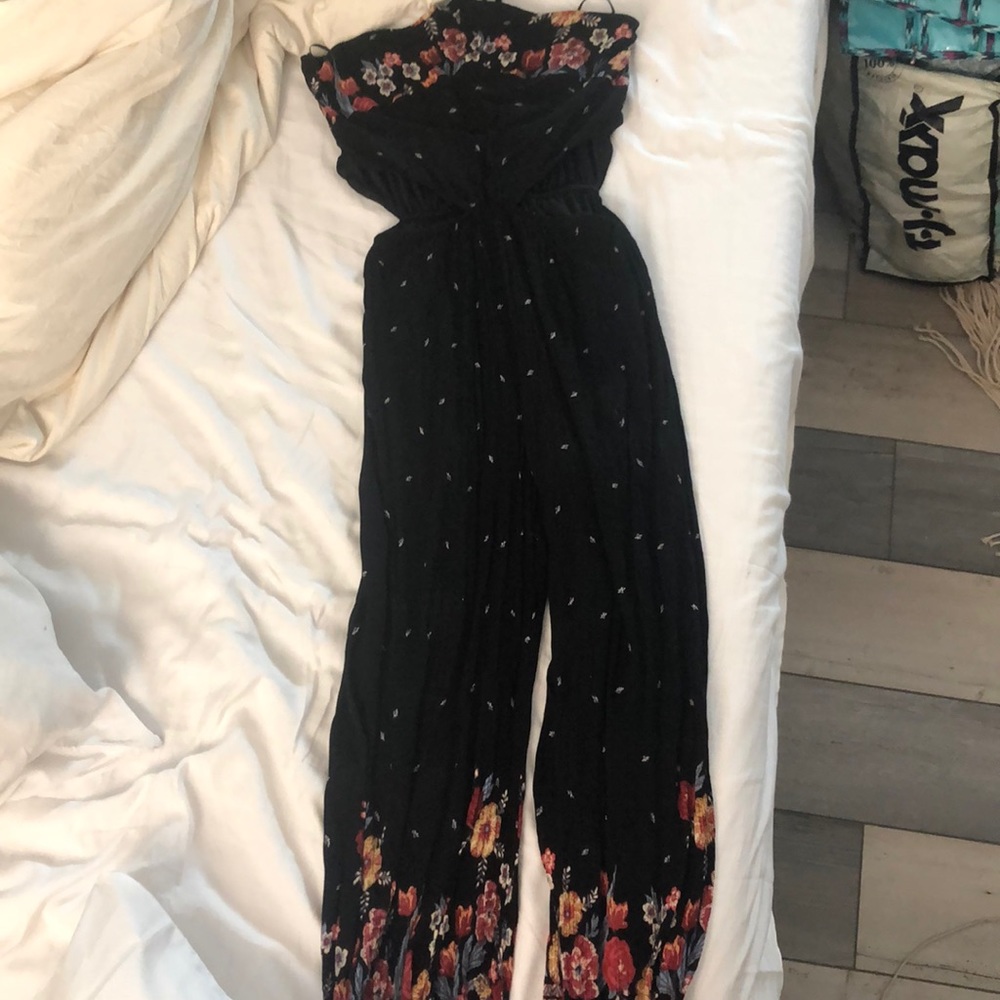 Black floral jumpsuit